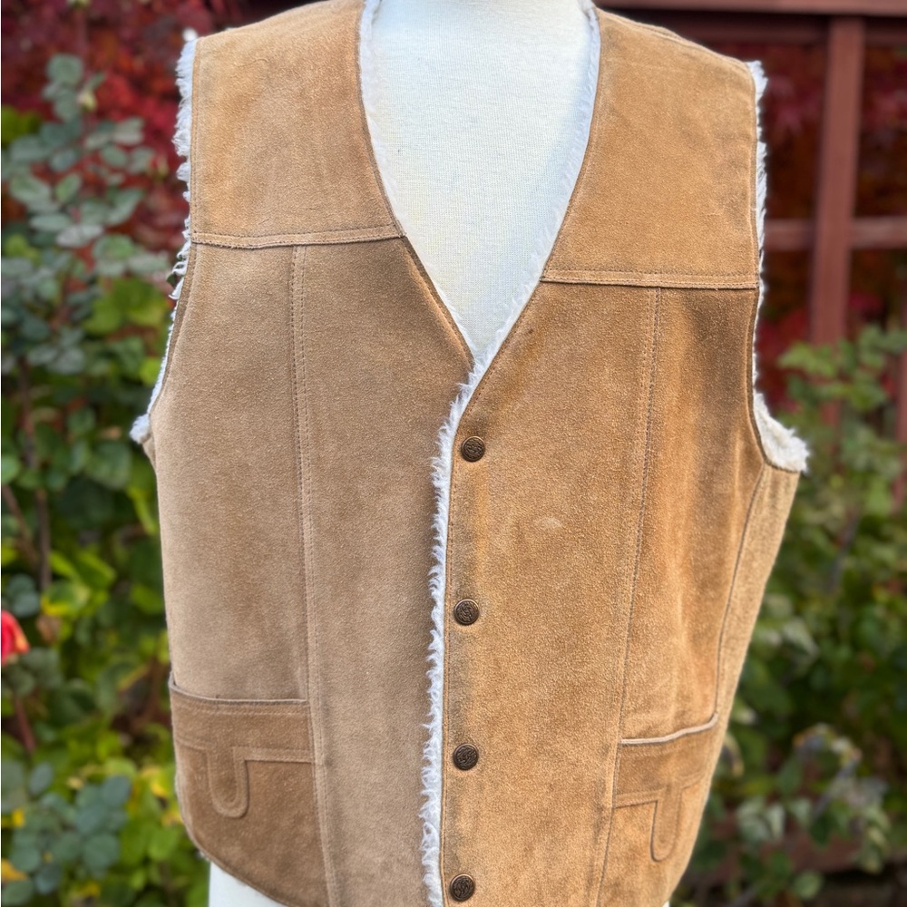 Vintage Tan Suede Lined Vest